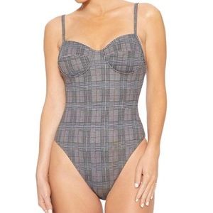 Plaid U So Hard Bodysuit by Naked Wardrobe
